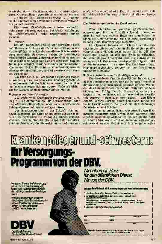 Vorschauseite 2: Praktische Schülerausbildung in der Krankenpflege - heute und morgen