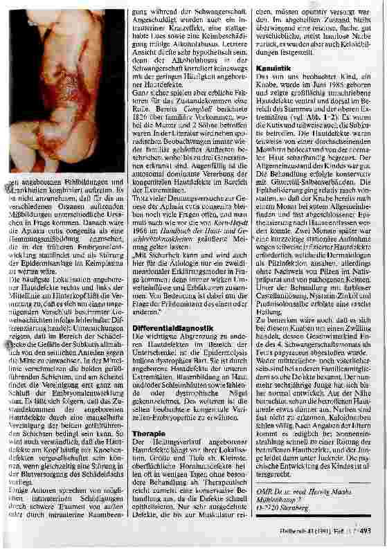 Vorschauseite 2: Aplasia cutis congenita - angeborene Hautdefekte