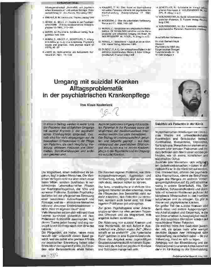 Vorschauseite 1: Umgang mit suizidal Kranken - Alltagsproblematik in der psychiatrischen Krankenpflege