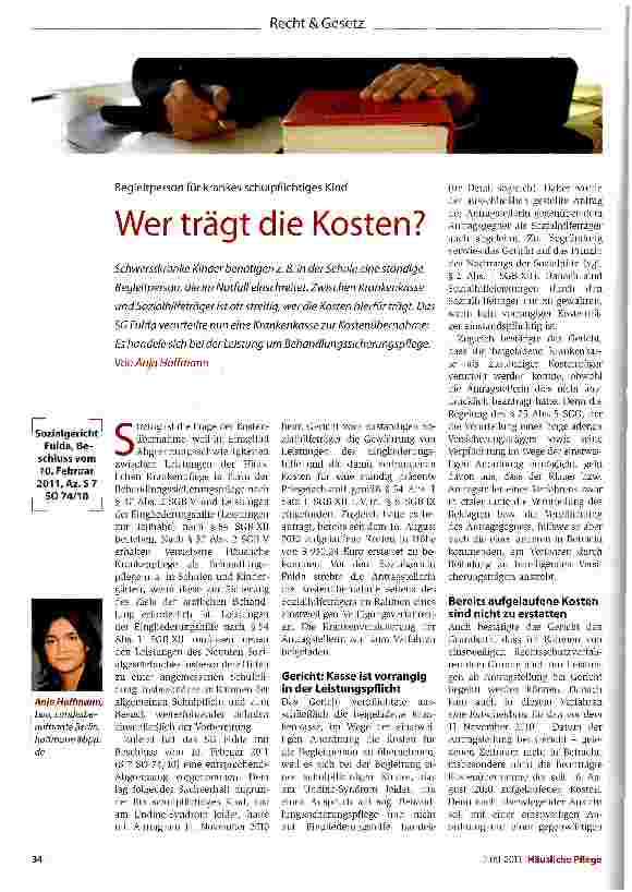Vorschauseite 1: Wer trägt die Kosten?