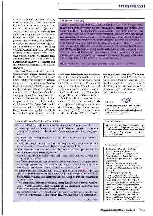 Vorschauseite 4: Eskalationsspirale? - Ohne mich! Gewalt - (k)ein Thema in Einrichtungen des Gesundheitswesens, Teil 2
