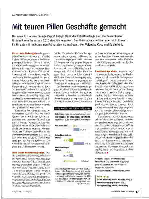 Vorschauseite 1: Mit teuren Pillen Geschäfte gemacht