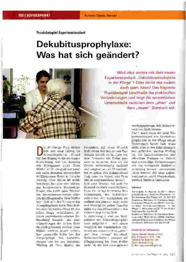 Vorschauseite 1: Dekubitusprophylaxe: Was hat sich geändert?