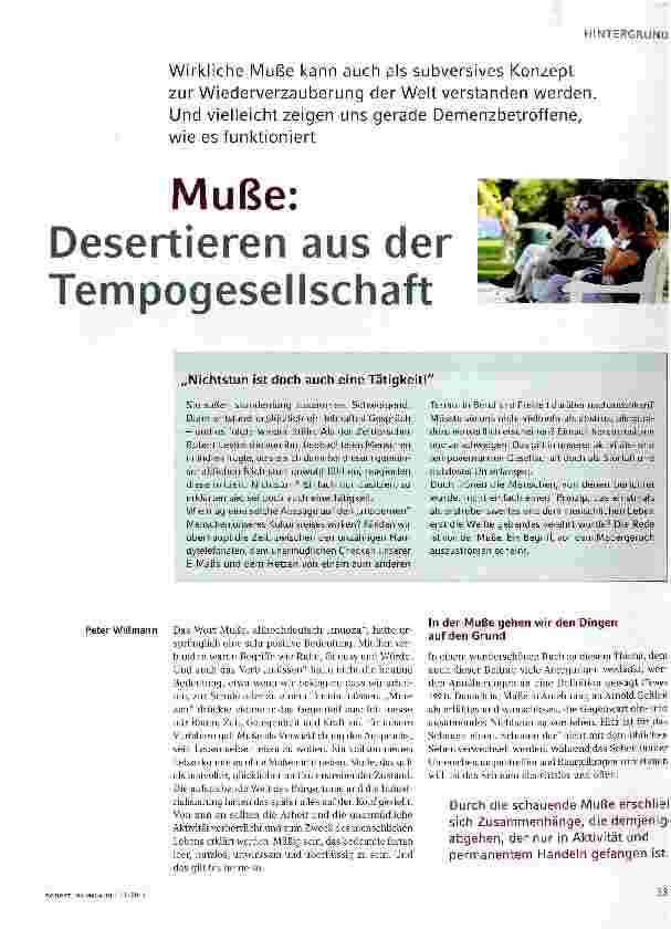 Vorschauseite 1: Muße:Desertieren aus der Tempogesellschaft