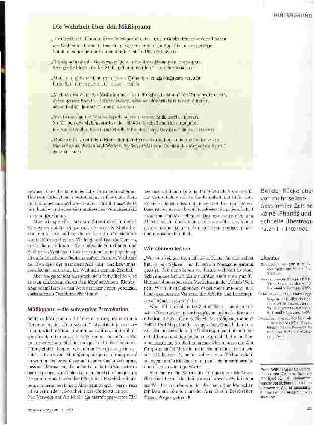 Vorschauseite 3: Muße:Desertieren aus der Tempogesellschaft