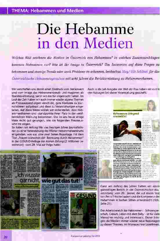 Vorschauseite 1: Die Hebamme in den Medien
