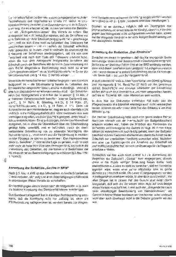 Vorschauseite 2: Mitarbeiter beerbt Heimbewohner