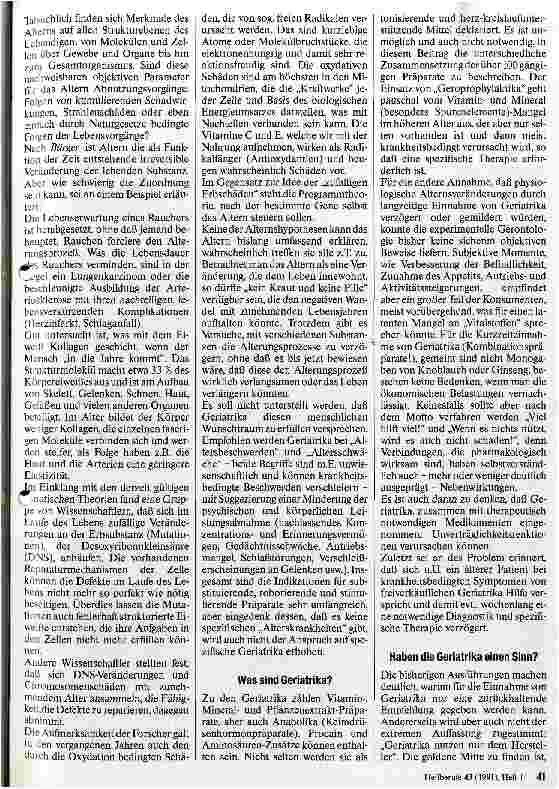 Vorschauseite 2: Sinn und Unsinn der Geriatrika