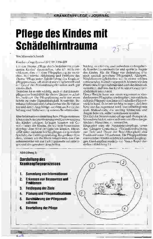 Vorschauseite 1: Pflege des Kindes mit Schädelhirntrauma
