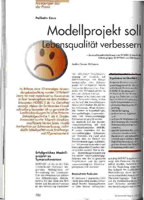 Vorschauseite 1: Modellprojekt soll Lebensqualität verbessern