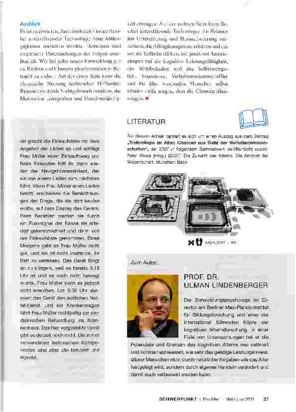 Vorschauseite 6: Technologie im Alter Chancen aus Sicht der Verhaltenswissenschaften
