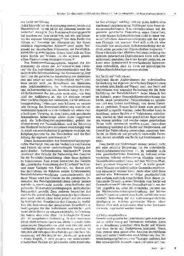 Vorschauseite 4: Gendiagnostik im Öffentlichen Dienst1. Teil: Gendiagnostik und Arbeitsverfassungsrecht