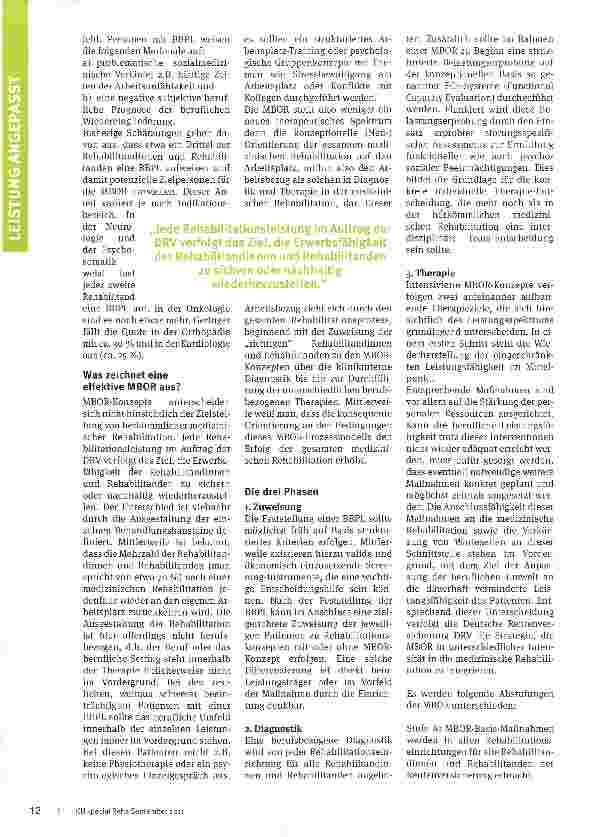 Vorschauseite 2: Rehabilitationsleistung passgenau!