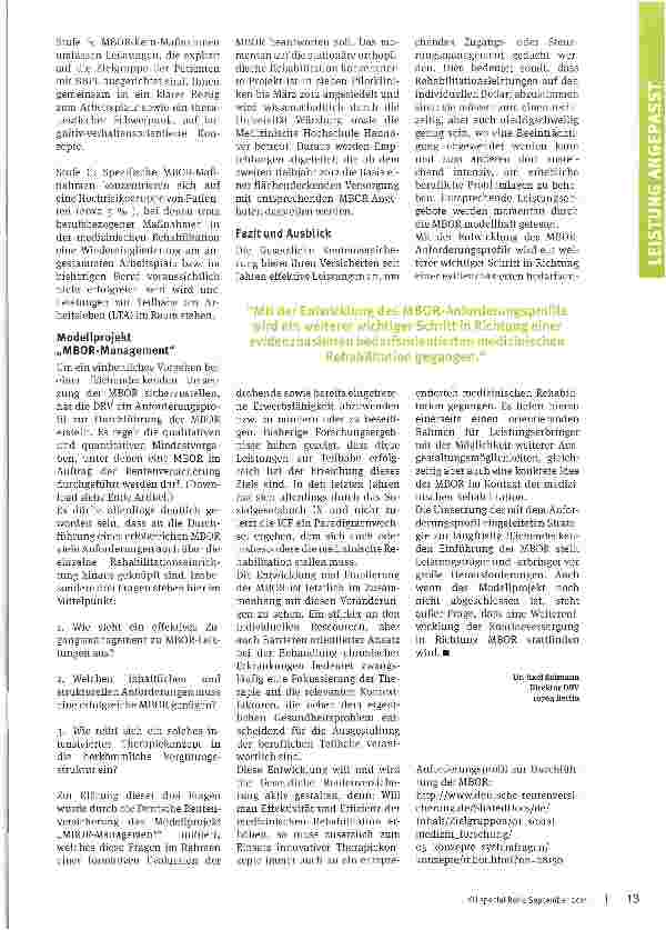 Vorschauseite 3: Rehabilitationsleistung passgenau!