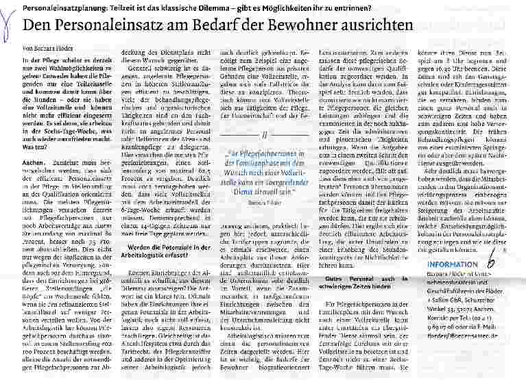Vorschauseite 1: Den Personaleinsatz am Bedarf der Bewohner ausrichten
