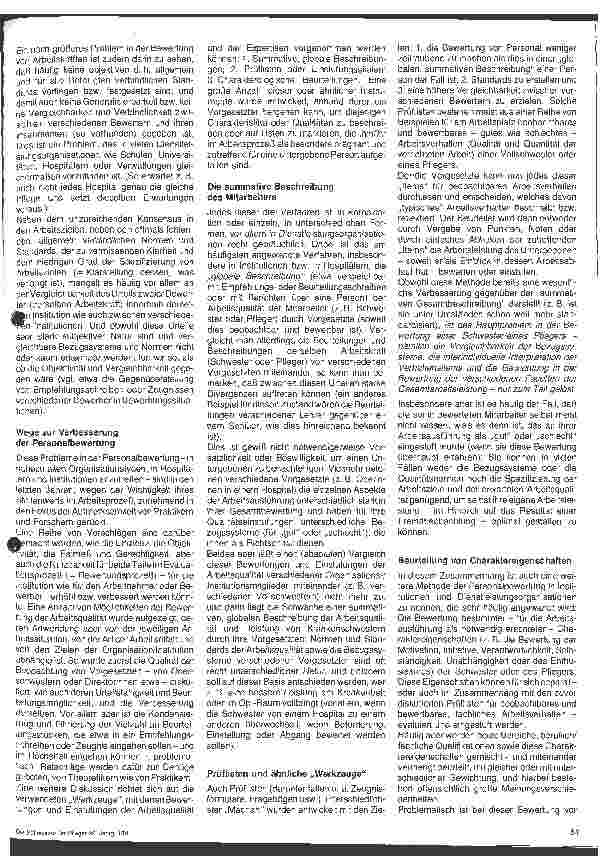 Vorschauseite 2: Zur Bewertung der Arbeitsleistung und -güte von Personal in Krankenhaus-Organisation Teil I