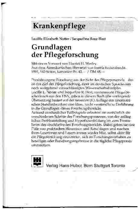 Vorschauseite 2: Gefühlsarbeit - eine neue Dimension für die Krankenpflegeforschung