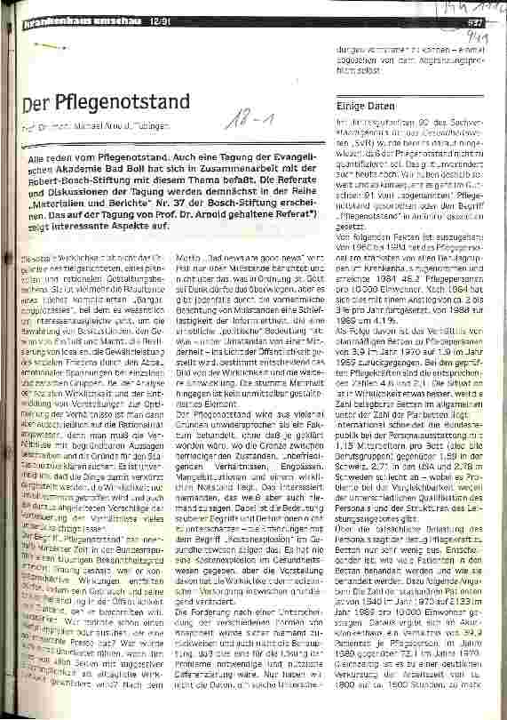 Vorschauseite 1: Der Pflegenotstand
