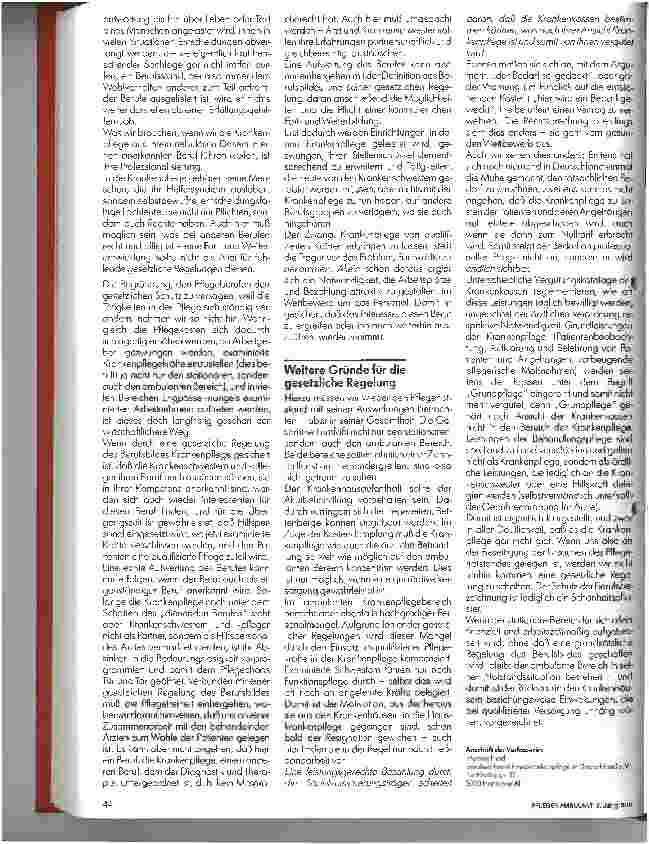 Vorschauseite 2: Berufsbild der Krankenpflege aus der Sicht der Freiberuflichkeit