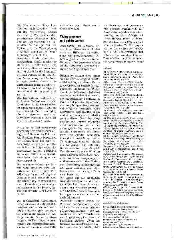 Vorschauseite 2: Psychiatrische PflegeDepression in der Familie: Eine Belastung für alle