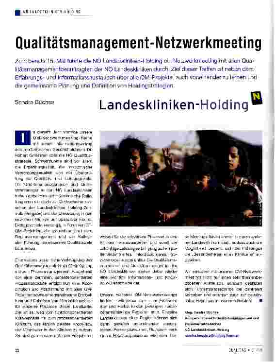 Vorschauseite 1: Qualitätsmanagement-Netzwerkmeeting