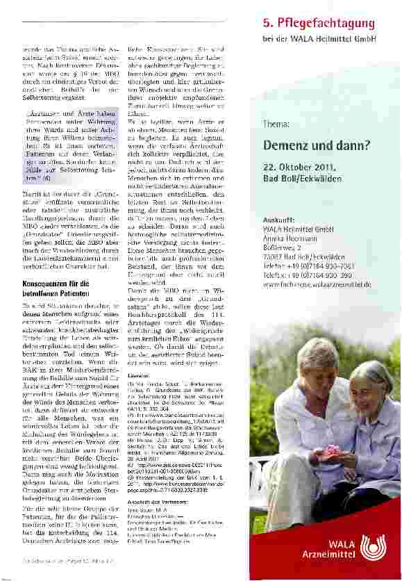 Vorschauseite 2: Bundesärztekammer:Beihilfe zur Selbsttötung ist verboten