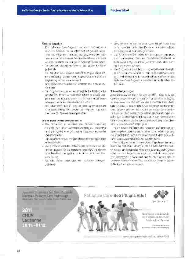 Vorschauseite 2: Palliative Care im Tessin: Das halbvolle und das halbleere Glas