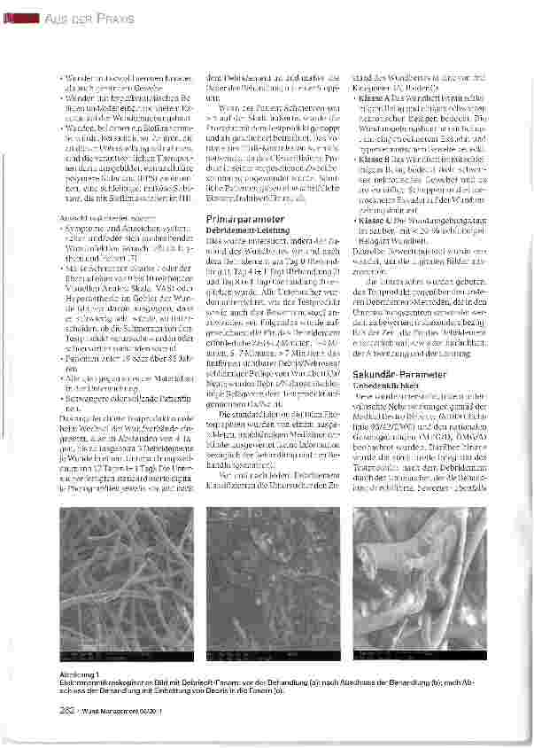 Vorschauseite 3: Klinische Leistung eines neuen Produkts zum Wunddebridement mit Monofilament-Fasern