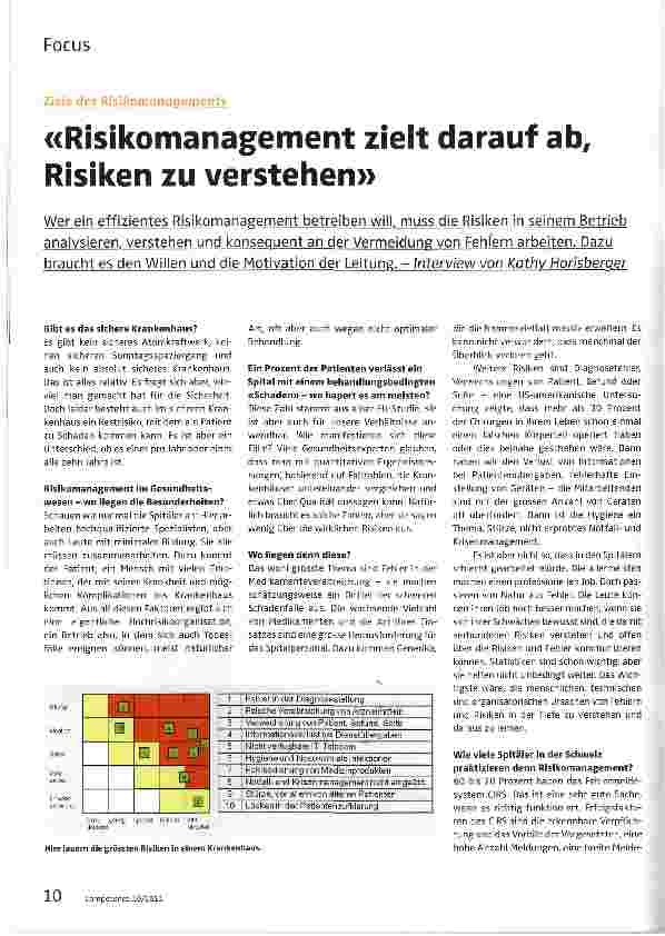 Vorschauseite 1: Risikomanagement zielt darauf ab, Risiken zu verstehen