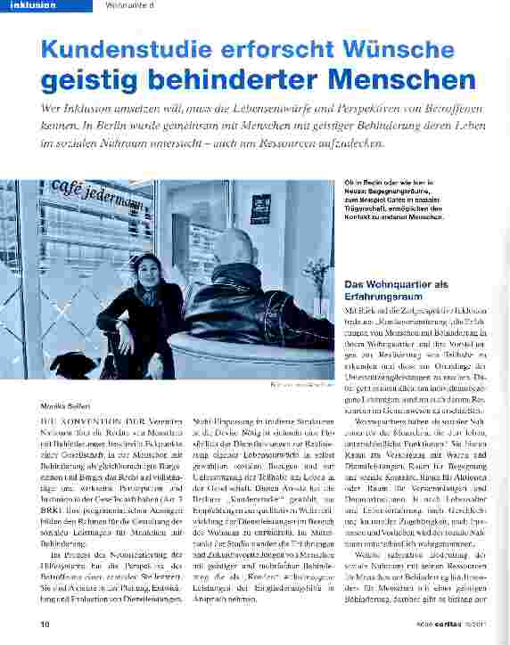 Vorschauseite 1: Kundenstudie erforscht Wünsche geistig behinderter Menschen
