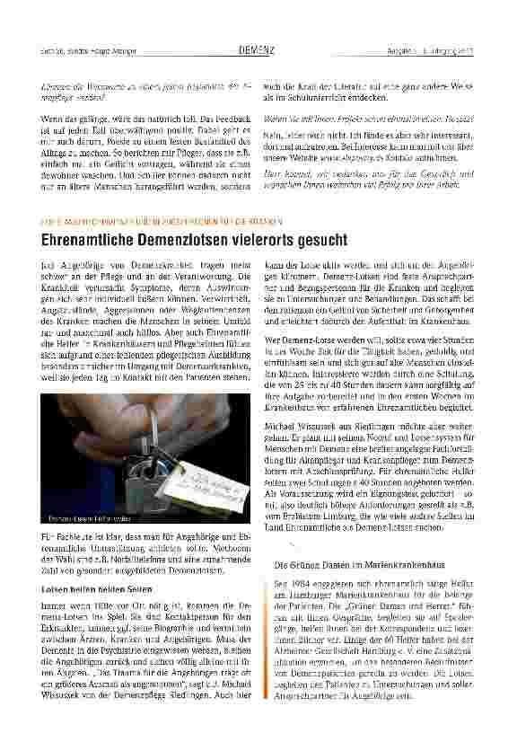 Vorschauseite 2: NEUES KONZEPT KÖNNTE HOSPIZARBEIT BEREICHERN