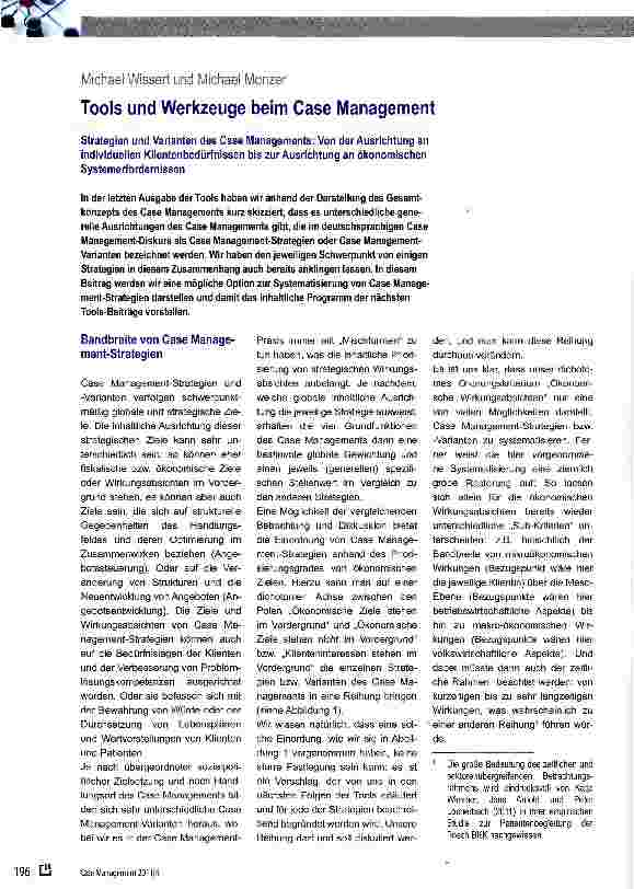 Vorschauseite 1: Tools und Werkzeuge beim Case Management