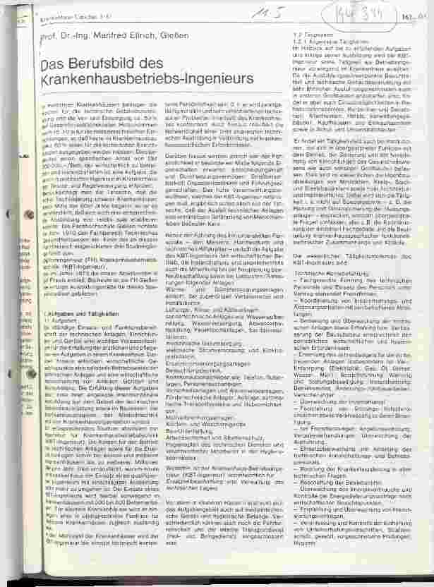 Vorschauseite 1: Das Berufsbild des Krankenhausbetriebs-Ingenieurs