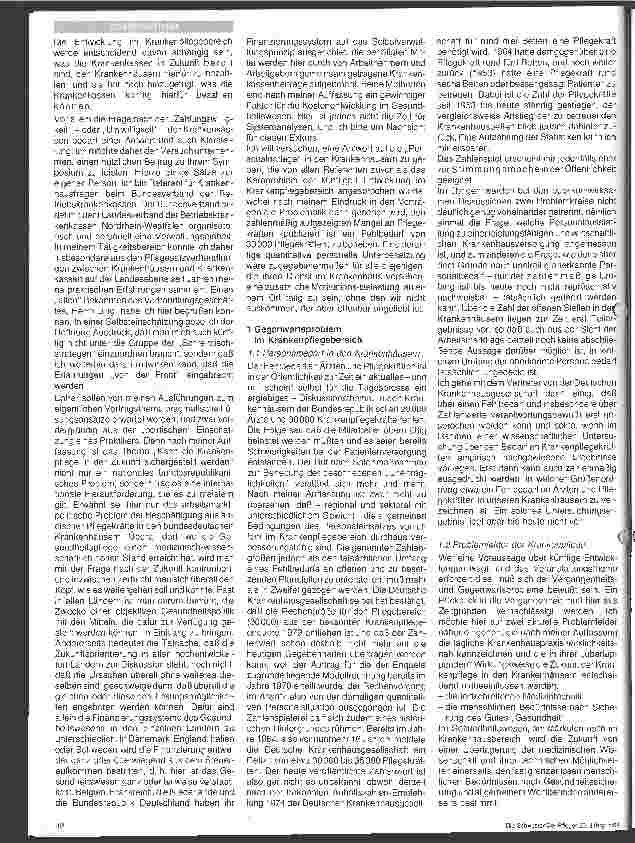 Vorschauseite 2: Die Entwicklung im Krankenpflegebereich aus der Sicht der Kostenträger