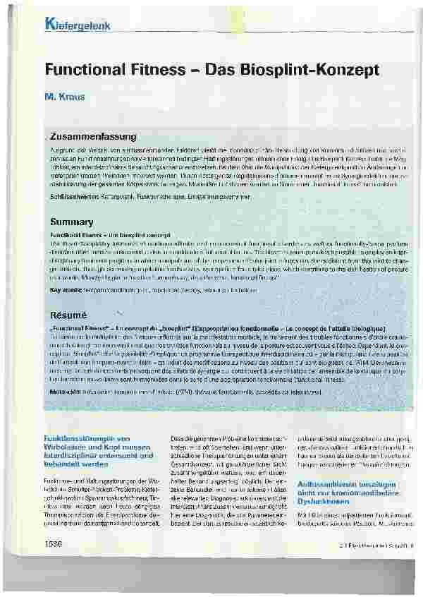 Vorschauseite 1: Functional Fitness - Das Biosplint-Konzept