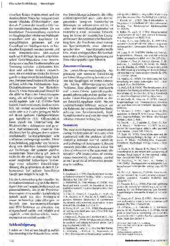 Vorschauseite 3: Bedeutung von Spontanmotorik und visueller Informationsverarbeitung für die Entwicklungsdiagnostik im Säuglingsalter