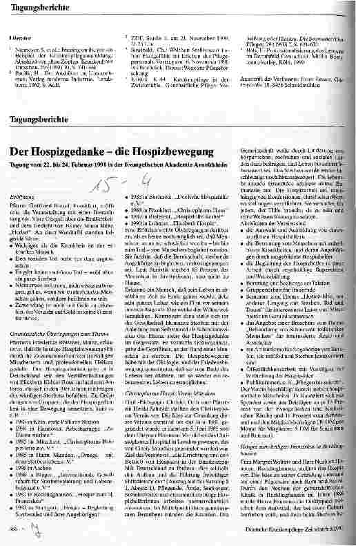 Vorschauseite 1: Der Hospizgedanke - die Hospizbewegung