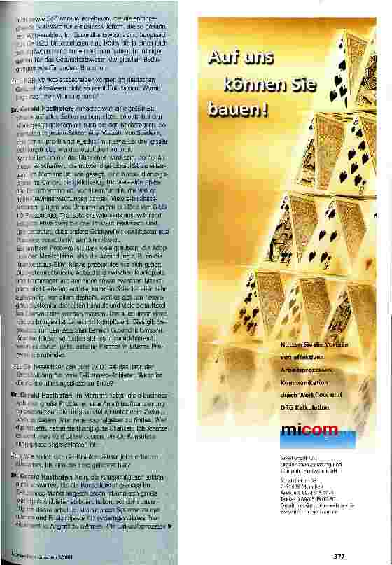 Vorschauseite 2: Die Spreu vom Weizen trennen Wie finden Krankenhäuser den richtigen E-Business-Partner?