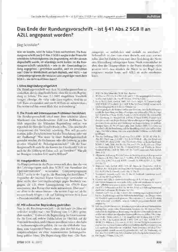 Vorschauseite 1: Das Ende der Rundungsvorschrift-ist §41 Abs. 2 SGB II an A2LL angepasst worden?