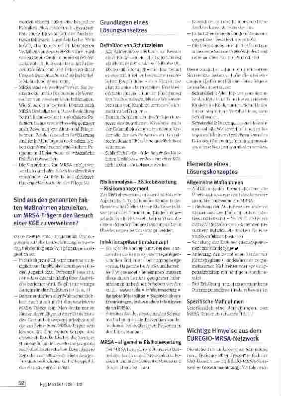 Vorschauseite 3: Gibt es Bedenken gegen den Besuch von lediglich kolonisierten MRSA-Trägern in Kindergemeinschaftseinrichtungen?
