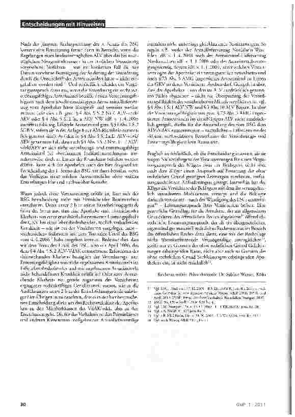 Vorschauseite 3: Grundsätzlich kein Anspruch der Apotheker auf Vergütung der Versorgung von Ersatzkassenversicherten mit gem. §73 Abs. 3 AMG importierten Arzneimitteln