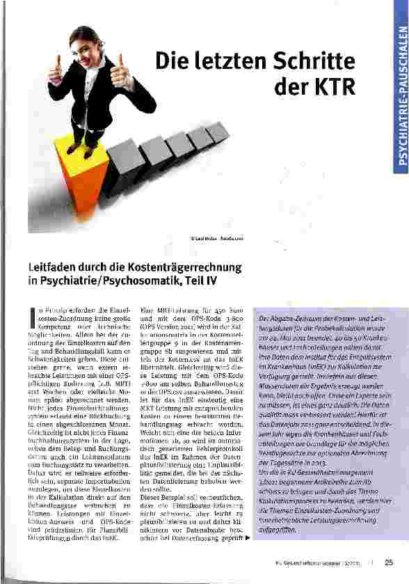 Vorschauseite 1: Die letzten Schritte der KTR