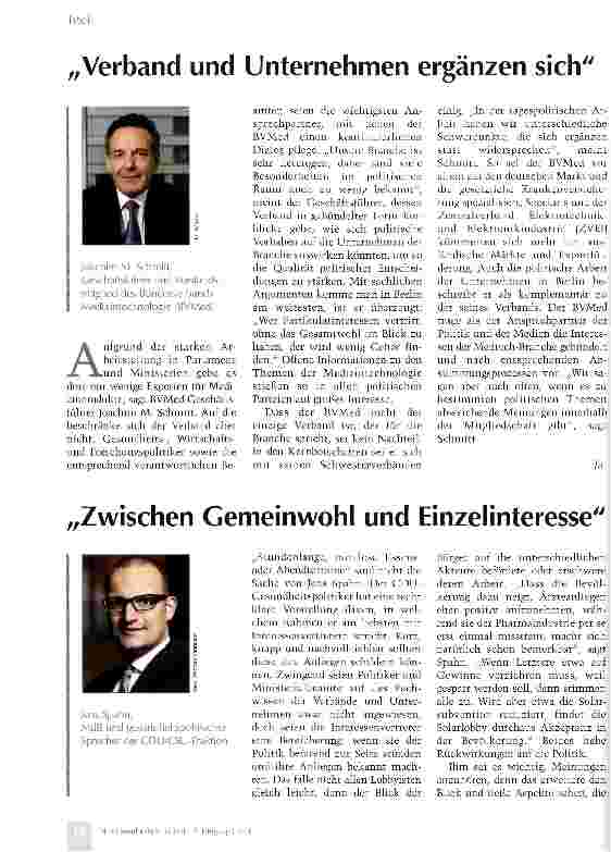 Vorschauseite 1: „Verband und Unternehmen ergänzen sich