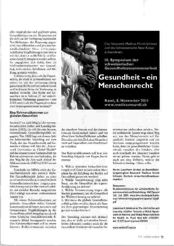 Vorschauseite 2: Das Menschenrecht Gesundheit - eine starke Verpflichtung