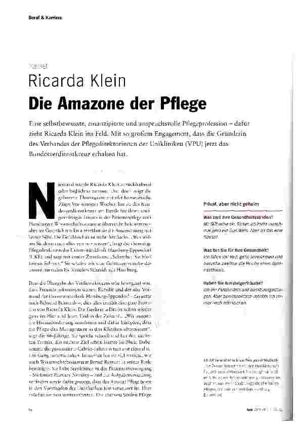 Vorschauseite 1: Ricarda Klein Die Amazone der Pflege