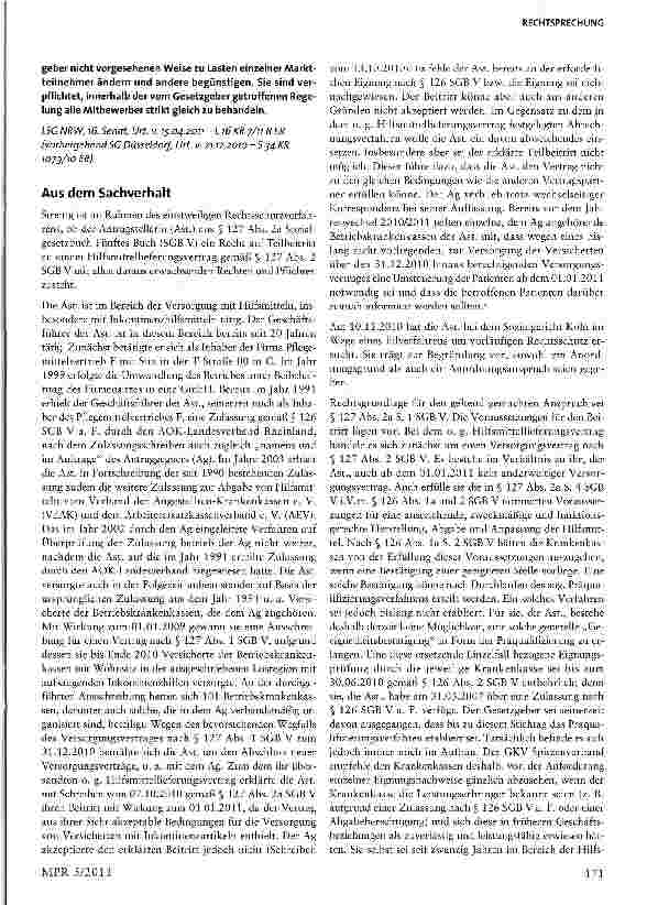 Vorschauseite 2: Teilbeitritt von Leistungserbringern zu Verträgen gem. § 127 SGB V sind möglich