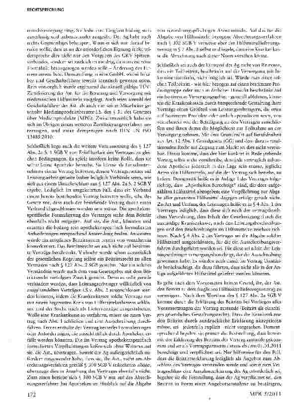 Vorschauseite 3: Teilbeitritt von Leistungserbringern zu Verträgen gem. § 127 SGB V sind möglich