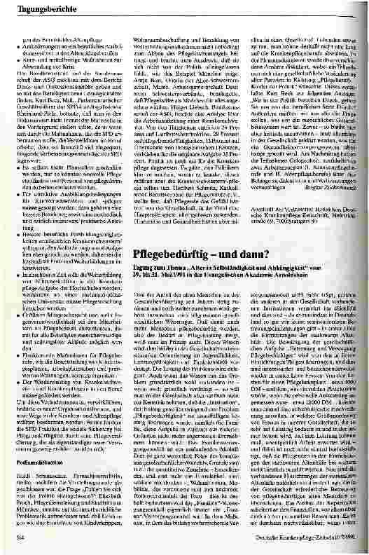 Vorschauseite 2: Pflegeberufe - Stiefkinder der Politik?