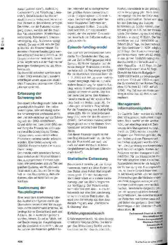 Vorschauseite 4: Mit Fairness und Augenmaß DRG-Budgetfindung in Australien