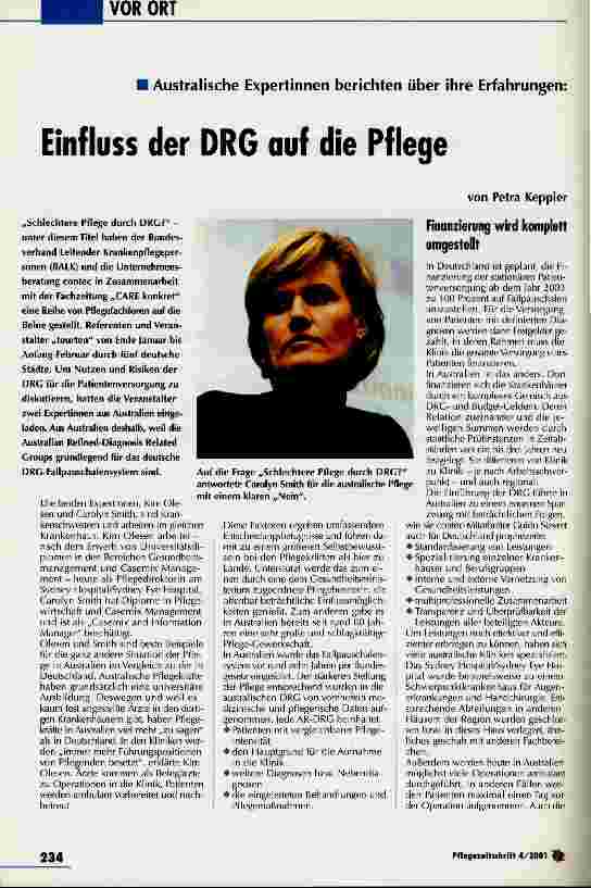 Vorschauseite 1: Einfluss der DRG auf die Pflege
